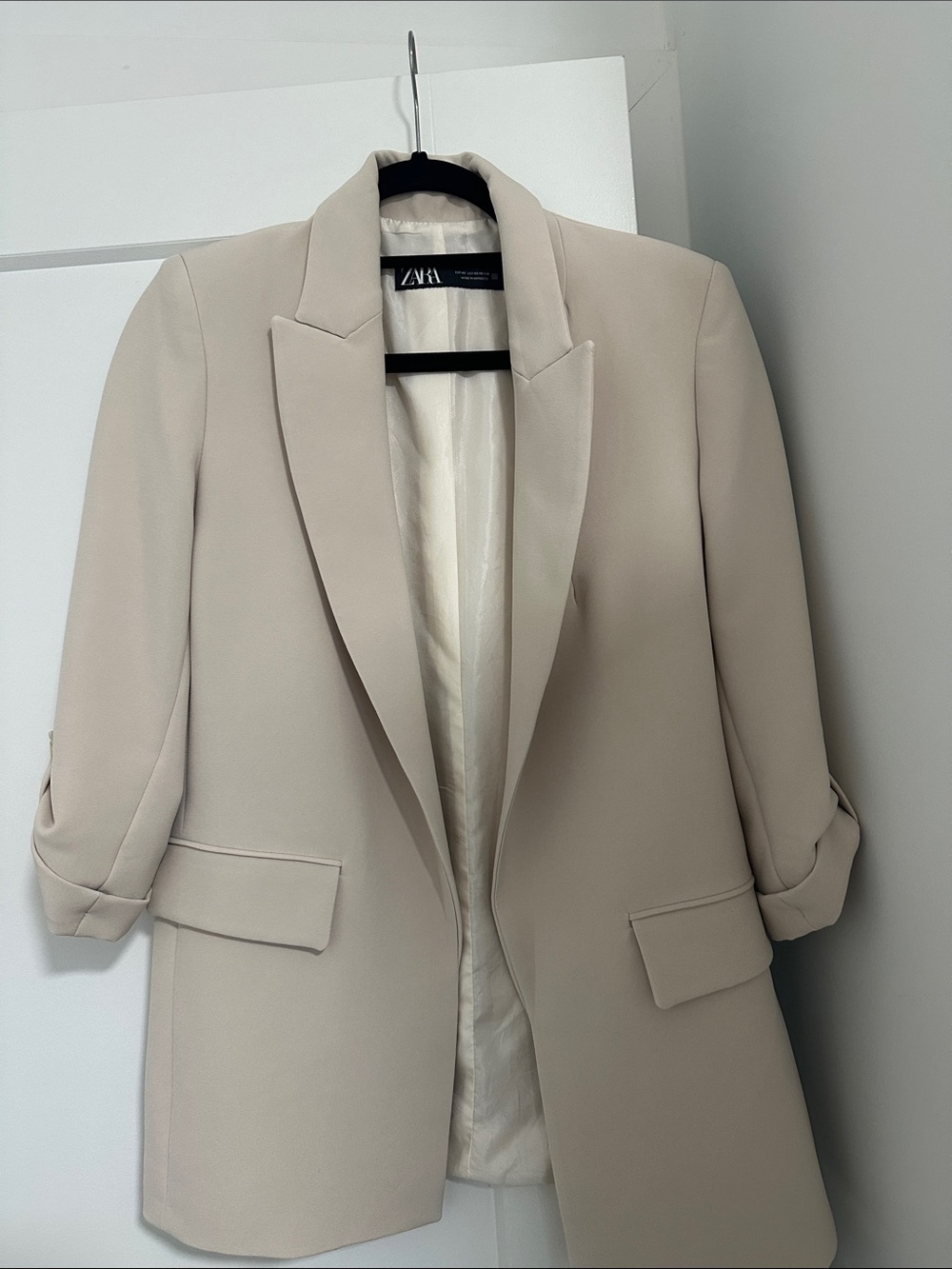 Zara Light Beige Tailored Blazer Jacket